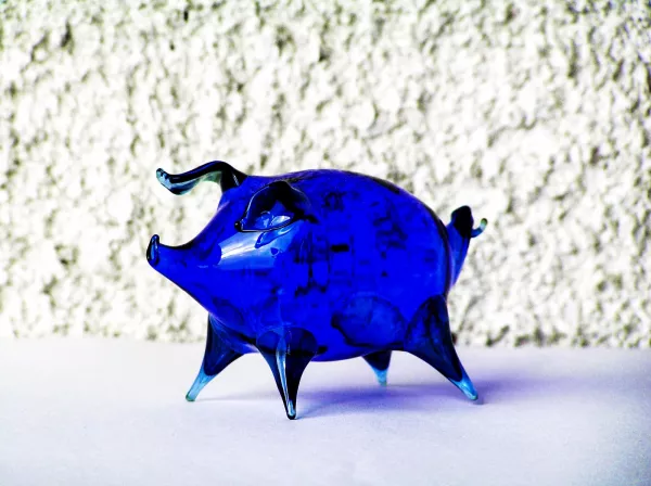 Blue Piggy, 12cm
